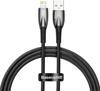Кабель Baseus Glimmer Series Fast Charging Data Cable USB Type-A - Lightning 2.4A CADH000201 (1 м, черный)