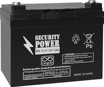 Аккумулятор для ИБП Security Power SPL 12-33 (12В/33 А·ч)