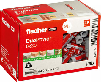 Дюбель универсальный Fischer DuoPower 6 x 30 535453 (100 шт)