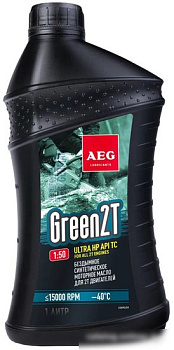 Моторное масло AEG Lubricants Green HP 2T API TC (зеленый) 1л