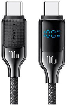 Кабель Usams SJ742 USB Type-C - USB Type-C (1.2 м, черный)