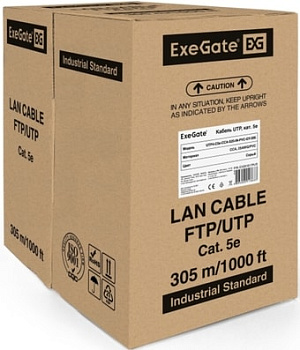 Кабель ExeGate UTP4-C5e-CCA-S25-IN-PVC-GY-305 UTP
