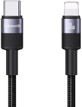 Кабель Usams SJ729 USB Type-C - Lightning (1.2 м, черный)