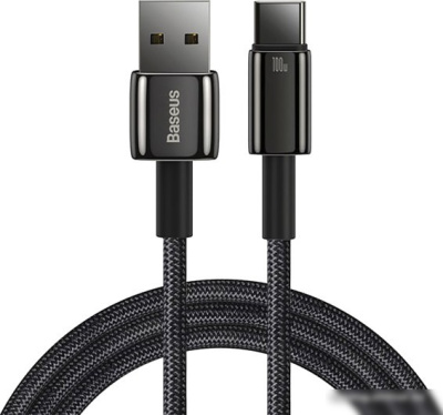 Кабель Baseus Tungsten Gold USB Type-A - USB Type-C (1 м, черный)