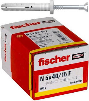 Дюбель-гвоздь Fischer N 5 x 40/15 F 513737 (100 шт)