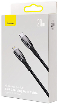Кабель Baseus Glimmer Series USB Type-C - Lightning (2 м, черный)