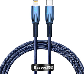 Кабель Baseus Glimmer Series Fast Charging Data Cable Type-C - Lightning 20W CADH000003 (1 м, синий)