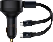 Автомобильное зарядное Baseus Enjoyment Retractable 2-in-1 Car Charger C+C 33W C00035500111-00
