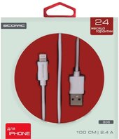 Кабель Atomic HQ-Base 30.243 USB Type-A - Lightning (1 м, белый)