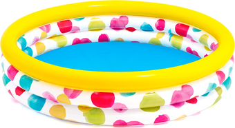 Надувной бассейн Intex Крутые точки 58439 (147х33, белый с цветными точками)