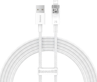 Кабель Baseus Explorer Series Fast Charging Cable with Smart Temperature Control 2.4A USB Type-A - Lightning (2 м, белый)