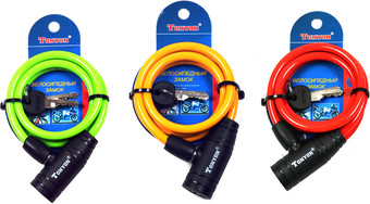 Тросовый велосипедный замок Tonyon 506K-0815C (в ассортименте)