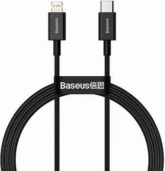 Кабель Baseus USB Type-C - Lightning CATLYS-A01 (1 м, черный)