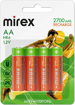 Аккумулятор Mirex AA 2700mAh 1 шт 23702-HR6-27-E4