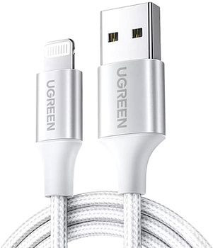 Кабель Ugreen US199 60162 USB Type-A - Lightning (1.5 м, серебристый)