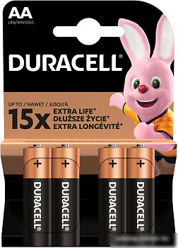 Батарейка DURACELL AA Basic LR6 4шт