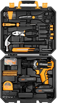 Дрель-шуруповерт Deko DKCD20FU-Li SET 104 063-4178 (с 2-мя АКБ, кейс)