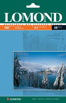 Фотобумага Lomond Матовая А5 180 г/кв.м. 50 листов (0102068)