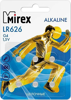 Элементы питания Mirex LR621 (AG1) Mirex блистер 6 шт. 23702-LR621-E6